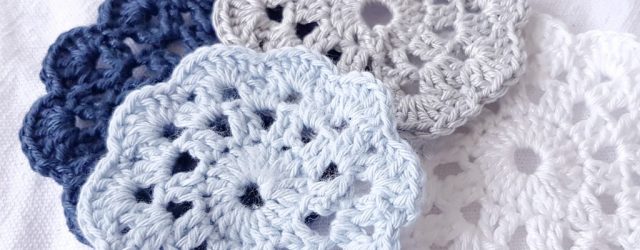 Virka glasunderlägg, gratis beskrivning - Silvermaria.se DIY crochet coaster